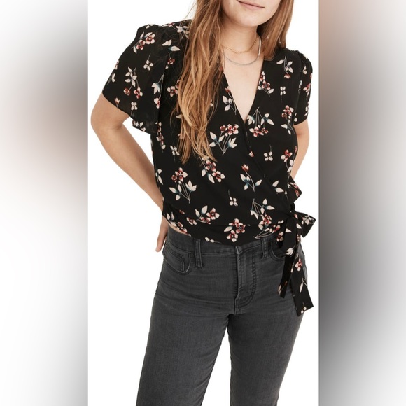 Madewell | NWT Botanical Print Wrap Top | Size L - Picture 4 of 5